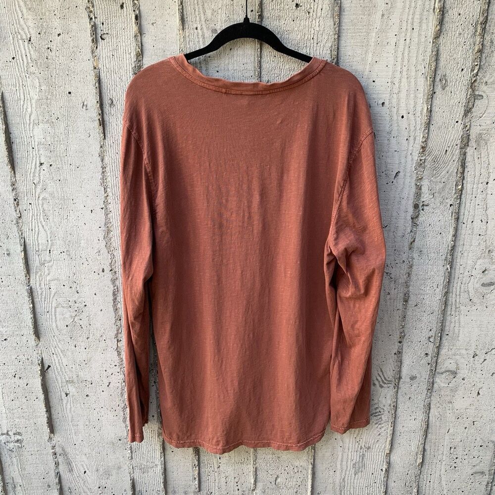 Toad&Co Primo Long Sleeve Henley 100% Organic Cotton Garment-Dyed Finish Rust XL - Picture 2 of 11